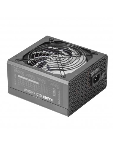 Tacens RADIX ECO X 650 Fuente Alimentación PC ATX 650W 6 Años Garantía Tecnología Silenciosa AI-RPM +87% Eficiencia Negro