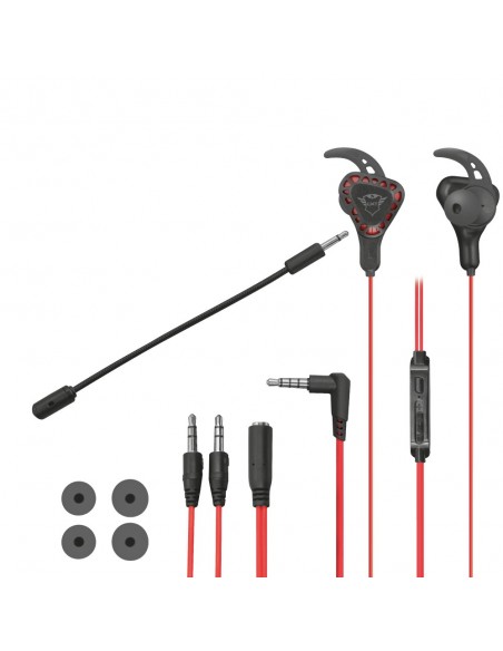 Trust TRU GXT 408 Auriculares Alámbrico Dentro de oído Juego Negro, Rojo