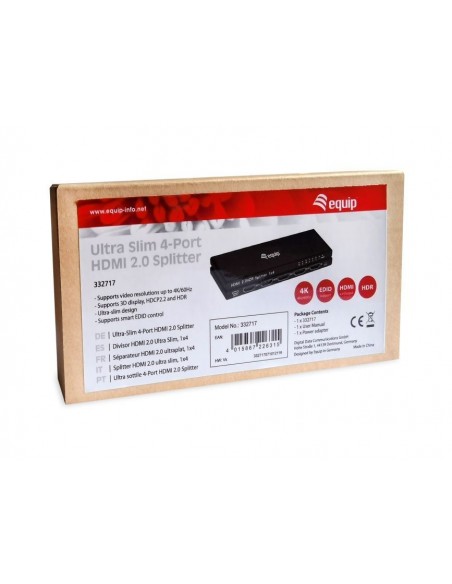 Equip 332717 divisor de video HDMI 4x HDMI