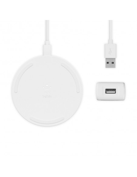 Belkin Boost Charge Smartphone Blanco Corriente alterna, USB Cargador inalámbrico Carga rápida Interior