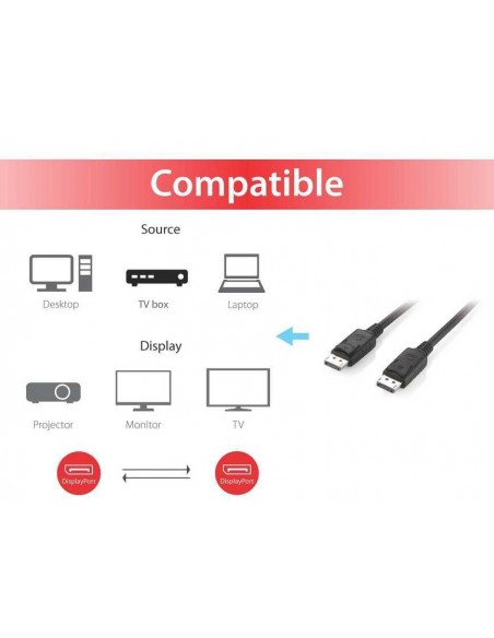 Equip 119331 cable DisplayPort 1 m Negro