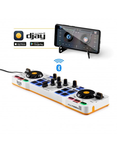 Hercules DJControl Control MIX Bluetooth Pour Smartphone et tablettes ( Andoid e 2 canales Negro, Blanco, Amarillo