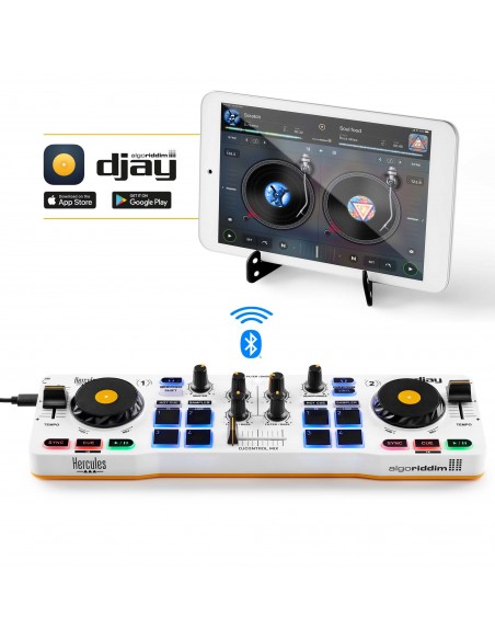 Hercules DJControl Control MIX Bluetooth Pour Smartphone et tablettes ( Andoid e 2 canales Negro, Blanco, Amarillo