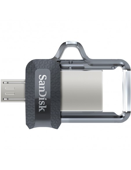 SanDisk Ultra Dual m3.0 unidad flash USB 32 GB USB Type-A   Micro-USB 3.2 Gen 1 (3.1 Gen 1) Negro, Plata, Transparente