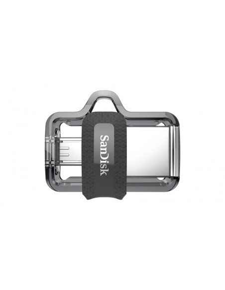 SanDisk Ultra Dual m3.0 unidad flash USB 32 GB USB Type-A   Micro-USB 3.2 Gen 1 (3.1 Gen 1) Negro, Plata, Transparente