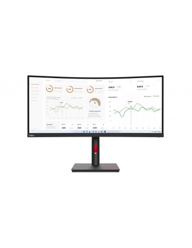 Lenovo ThinkVision T34w-30 LED display 86,4 cm (34") 3440 x 1440 Pixeles Wide Quad HD Negro