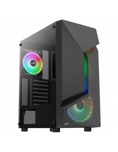 Aerocool SCAPEBKV3 Caja Gaming ATX Frontal RGB LED Cristal Templado 3xVentiladores ARGB Negro