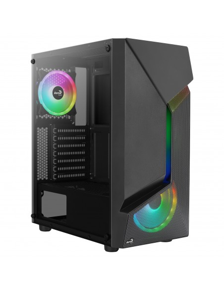 Aerocool SCAPEBKV3 Caja Gaming ATX Frontal RGB LED Cristal Templado 3xVentiladores ARGB Negro