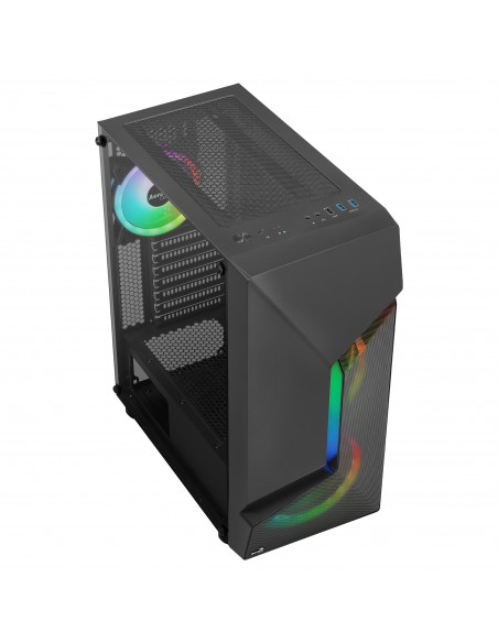 Aerocool SCAPEBKV3 Caja Gaming ATX Frontal RGB LED Cristal Templado 3xVentiladores ARGB Negro