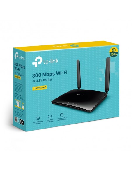 TP-Link TL-MR6400 router inalámbrico Ethernet rápido Banda única (2,4 GHz) 4G Negro