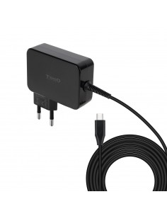 TooQ Cargador de portátil GAN USB-C PD3.0 90W, Negro