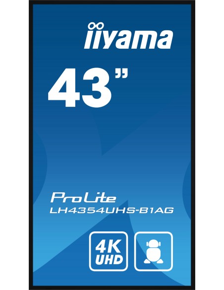 iiyama LH4354UHS-B1AG pantalla de señalización Pantalla plana para señalización digital 108 cm (42.5") LCD Wifi 500 cd   m² 4K