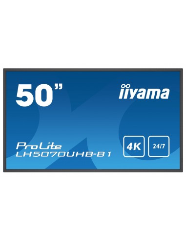 iiyama LH5070UHB-B1 pantalla de señalización Pantalla plana para señalización digital 125,7 cm (49.5") VA 700 cd   m² 4K Ultra