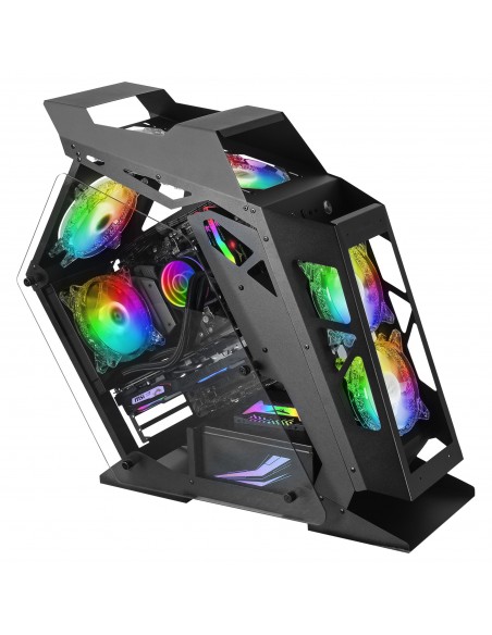 Mars Gaming MC61 Negro Caja PC Gaming Compacta Micro-ATX 4xVentilador 12cm ARGB Chroma