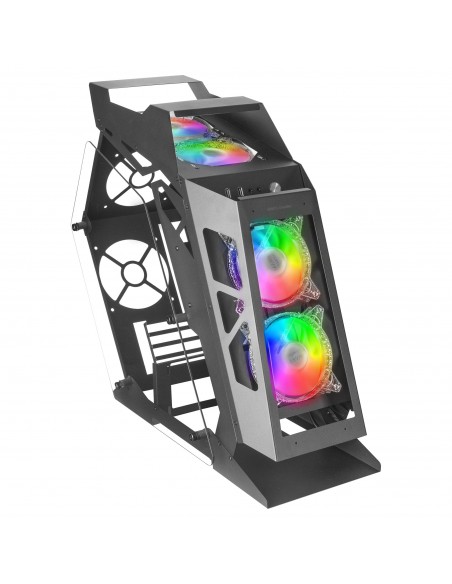 Mars Gaming MC61 Negro Caja PC Gaming Compacta Micro-ATX 4xVentilador 12cm ARGB Chroma