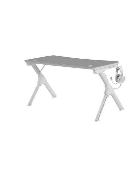 Mars Gaming MGD140W Blanco Mesa Gaming 140cm Soportes Extra Alfombrilla Total