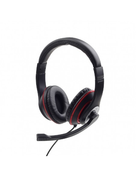 Gembird MHS-03-BKRD auricular y casco Auriculares Alámbrico Diadema Juego Negro, Rojo