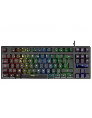 Mars Gaming MKTKLPT Teclado Gaming H-Mech Iluminación RGB 8 Efectos Antighosting Idioma Portugués