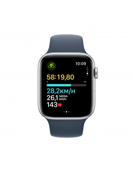 Apple Watch SE OLED 44 mm Digital 368 x 448 Pixeles Pantalla táctil Plata Wifi GPS (satélite)