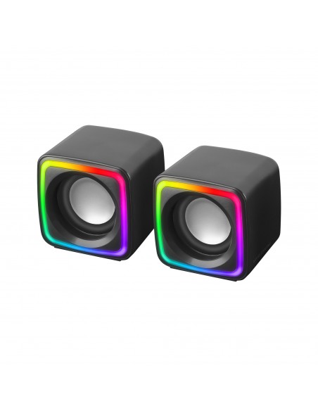 Mars Gaming MSCUBE Negro Altavoces Gaming RGB Compactos Procesador Sonido DSP 8W