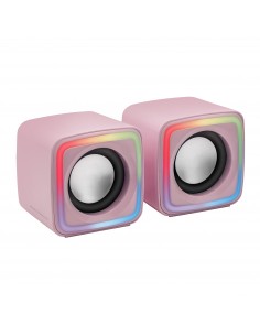 Mars Gaming MSCUBEP Rosa Altavoces Gaming RGB Compactos Procesador Sonido DSP 8W