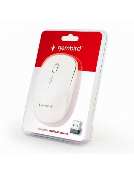 Gembird MUSW-4B-01-W ratón Ambidextro RF inalámbrico Óptico 1600 DPI