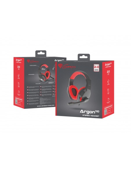 GENESIS Argon 110 Auriculares Alámbrico Diadema Juego Negro, Rojo