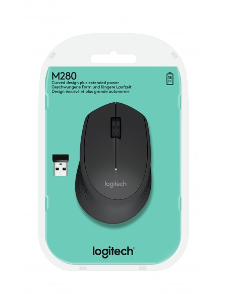 Logitech M280 ratón mano derecha RF inalámbrico Óptico 1000 DPI