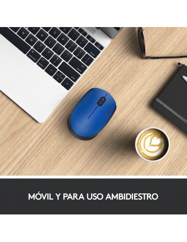 Logitech M171 Blue-K ratón Ambidextro RF inalámbrico Óptico 1000 DPI