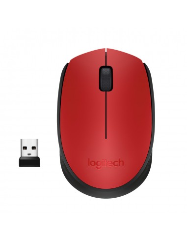 Logitech M171 Red-K ratón Ambidextro RF inalámbrico Óptico 1000 DPI