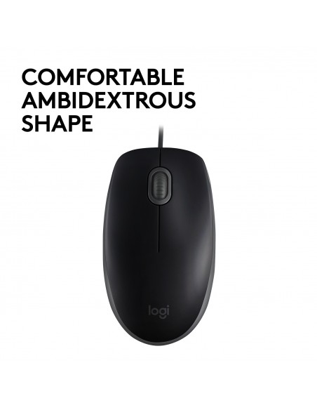 Logitech B110 Silent ratón Ambidextro USB tipo A Óptico 1000 DPI