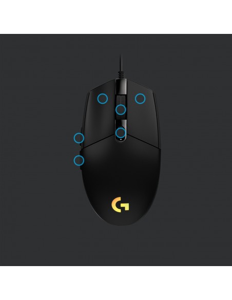 Logitech G G203 Lightsync ratón USB tipo A 8000 DPI