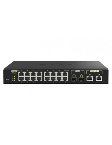 QNAP QSW-M2116P-2T2S switch Gestionado L2 2.5G Ethernet Energía sobre Ethernet (PoE) Negro