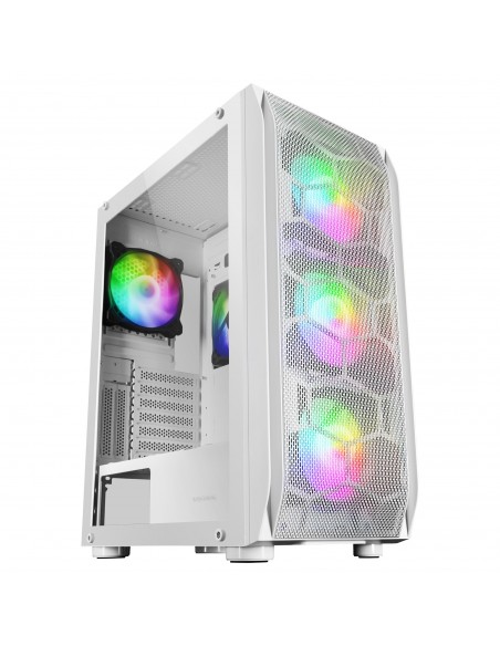 Mars Gaming MC-KX Blanco Torre Gaming Premium E-ATX Sistema CPU FREEZER 5 Ventiladores ARGB Ultra-silenciosos Controladora ARGB