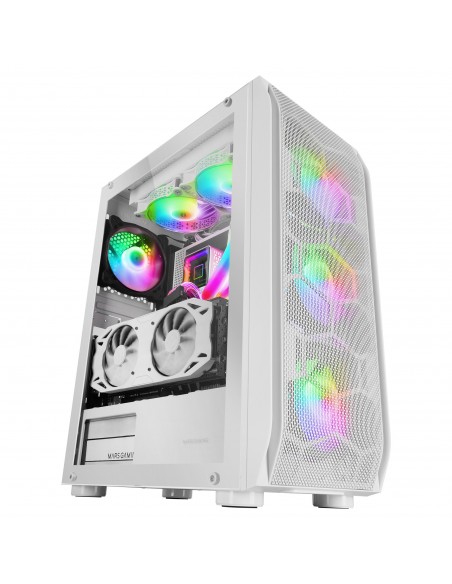 Mars Gaming MC-KX Blanco Torre Gaming Premium E-ATX Sistema CPU FREEZER 5 Ventiladores ARGB Ultra-silenciosos Controladora ARGB