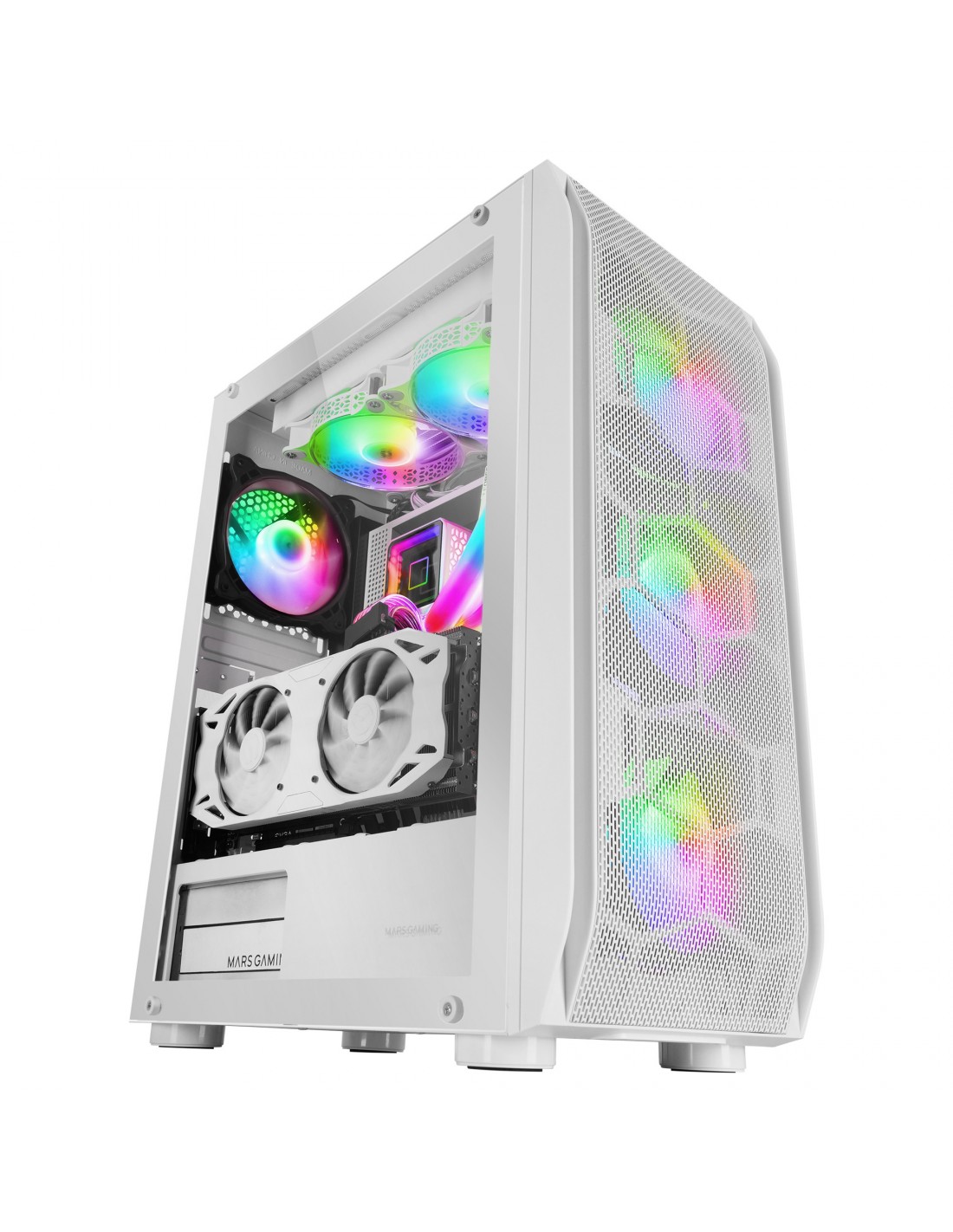 Mars Gaming Mc Kx Blanco Torre Gaming Premium E Atx Sistema Cpu Freezer Ventiladores Argb