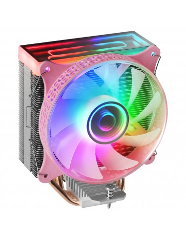 Mars Gaming MCPU-VR Rosa Disipador CPU Doble Espejo Infinito ARGB 4 Heatpipes HCT TDP 180W Ventilador Ultra-silencioso PWM 12cm