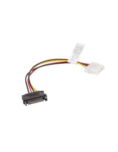 Lanberg CA-SAHD-10CU-0015 cable de SATA 0,15 m Molex (4-pin) SATA de 15 pines Negro, Rojo, Amarillo