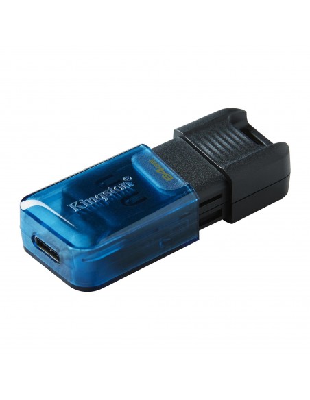 Kingston Technology DataTraveler 80 unidad flash USB 64 GB USB Tipo C 3.2 Gen 1 (3.1 Gen 1) Negro, Azul