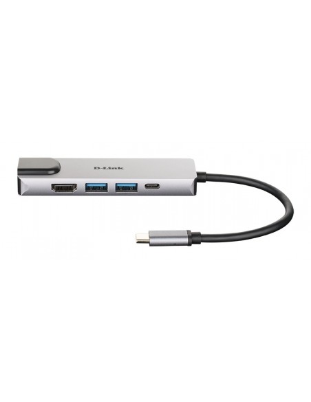 D-Link DUB-M520 base para portátil y replicador de puertos Alámbrico Thunderbolt 3 Aluminio, Negro