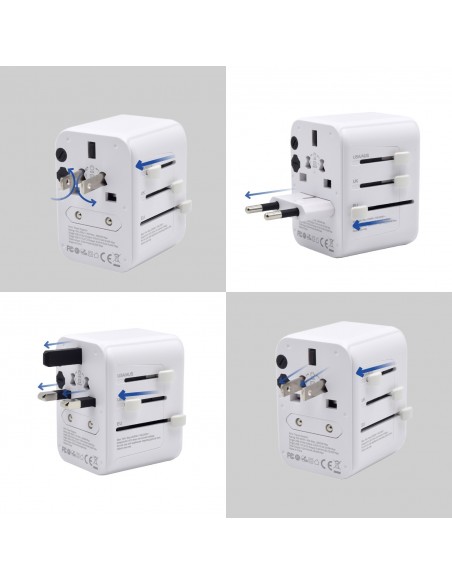 Ewent EW1470 adaptador de enchufe eléctrico Universal Blanco