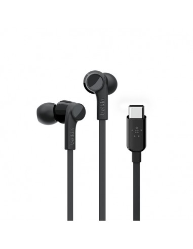 Belkin ROCKSTAR Auriculares Alámbrico Dentro de oído Llamadas Música USB Tipo C Negro