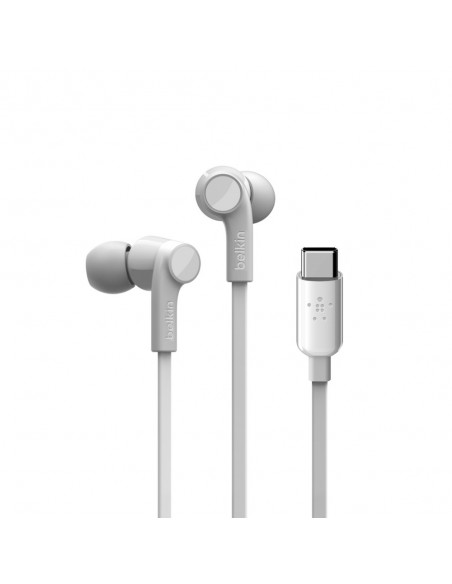 Belkin ROCKSTAR Auriculares Alámbrico Dentro de oído Llamadas Música USB Tipo C Blanco