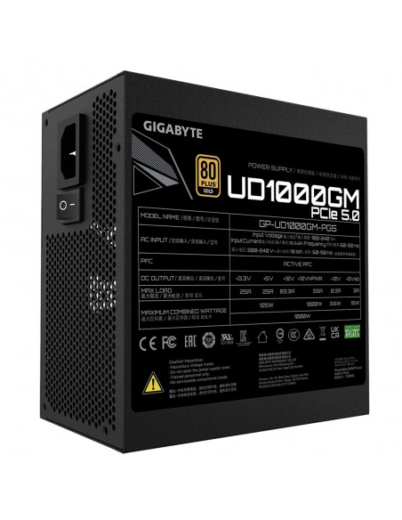 Gigabyte UD1000GM PG5 unidad de fuente de alimentación 1000 W 20+4 pin ATX ATX Negro