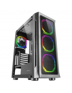 Mars Gaming MC-NEO Negro Torre Gaming XXL E-ATX Ventana Lateral y Frontal Cristal Templado 4x Ventiladores ARGB 120mm +