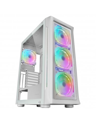 Mars Gaming MC-NEO Blanco Torre Gaming XXL E-ATX Ventana Lateral y Frontal Cristal Templado 4x Ventiladores ARGB 120mm +