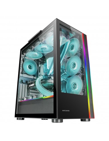 Mars Gaming MC-ULTRA Negro Torre Gaming Custom XXL E-ATX Doble Tira LED ARGB Doble Ventana Cristal Templado Estructura Cámara