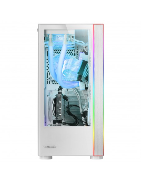 Mars Gaming MC-ULTRA Blanco Torre Gaming Custom XXL E-ATX Doble Tira LED ARGB Doble Ventana Cristal Templado Estructura Cámara