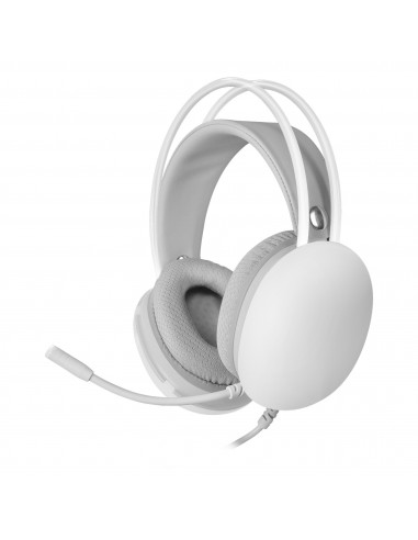 Mars Gaming MH-GLOW Blanco Auriculares 360° Full Chroma RGB Flow Micrófono Cancelación de Ruido Diseño Ultra-ligero