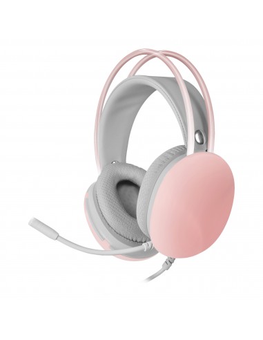 Mars Gaming MH-GLOW Rosa Auriculares 360° Full Chroma RGB Flow Micrófono Cancelación de Ruido Diseño Ultra-ligero Almohadillas